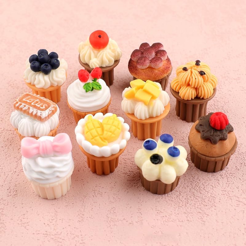 NOIAFZY 20PCS Cupcake-Shaped Resin Pendants - Image 2